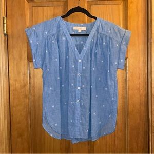 LOFT Button Down Short Sleeve Top
